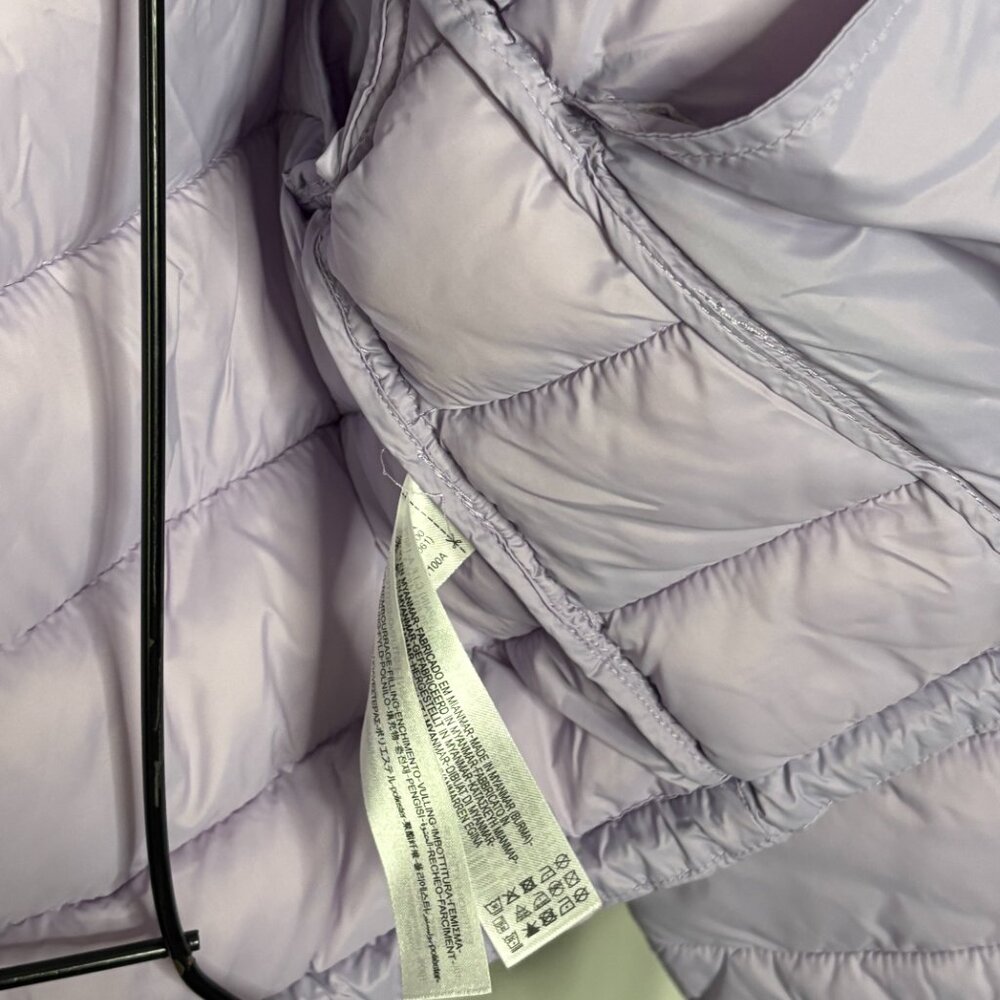 Zara‎ Cropped Hooded Quilted Puffer Jacket Women's Size XL Purple Lavender Lilac - Picture 6 of 6